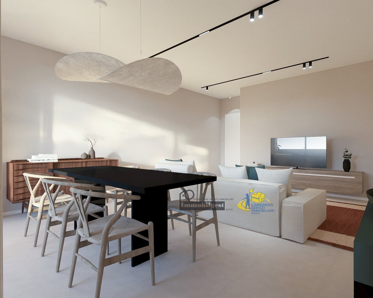 quadrilocale  living 02.jpg - Four-room apartment Via Nicola Calipari, Parma - photo 2