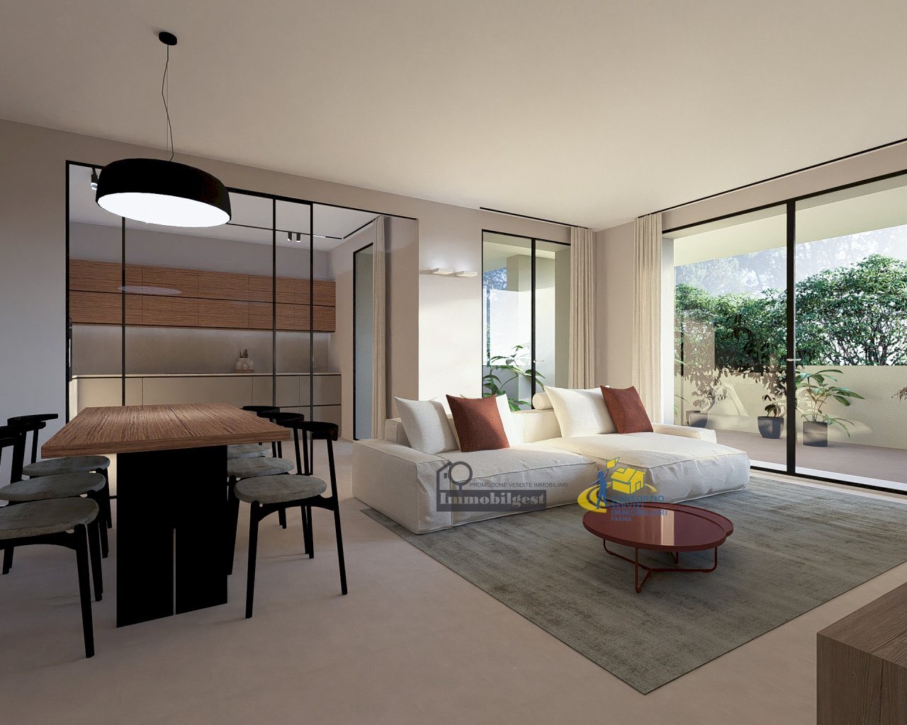 QUADRILOCALE giorno_living 01.jpg - Quadrilocale Via Nicola Calipari 13, Parma - foto 2