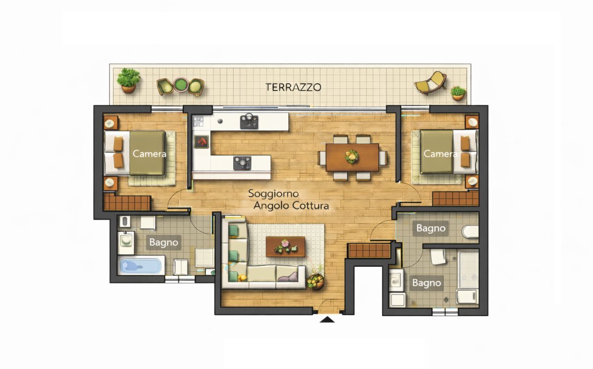 Piantina - Trilocale Celle Ligure - planimetria 1