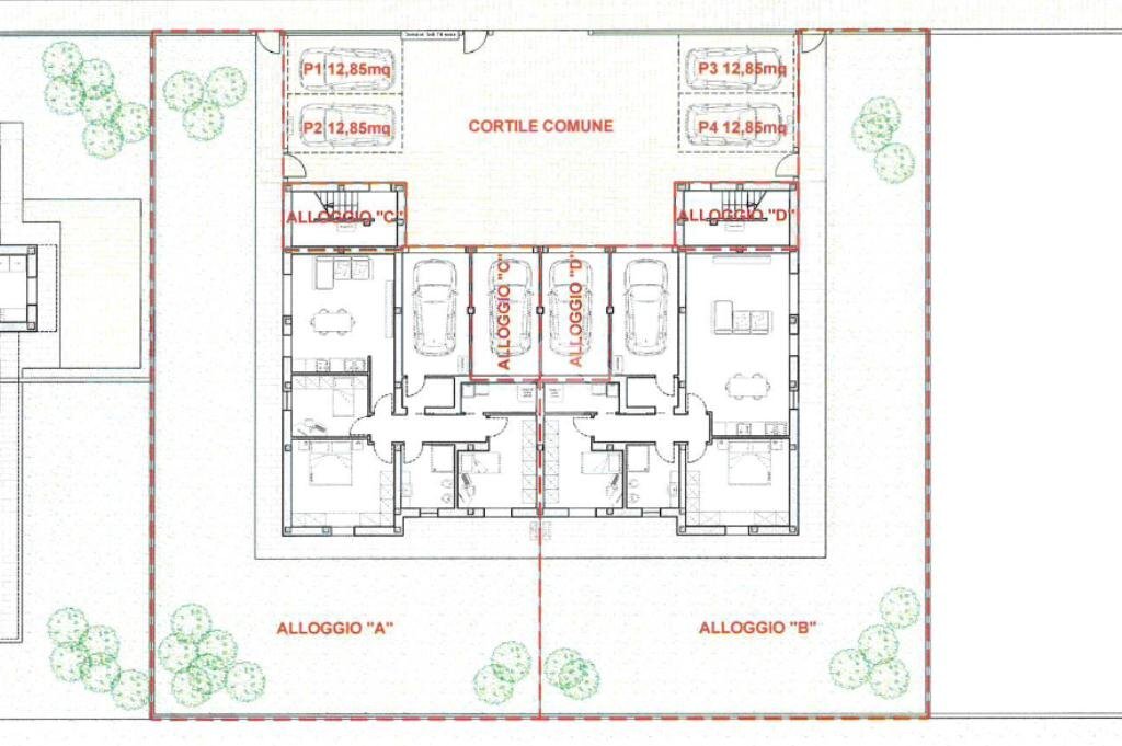 Quadrilocale Via Maria Montessori, Novellara - planimetria 1