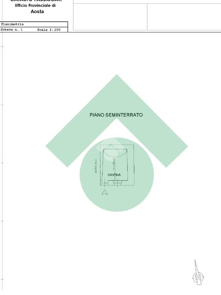 Monolocale Frazione Baravex Dessous, Nus - planimetria 1