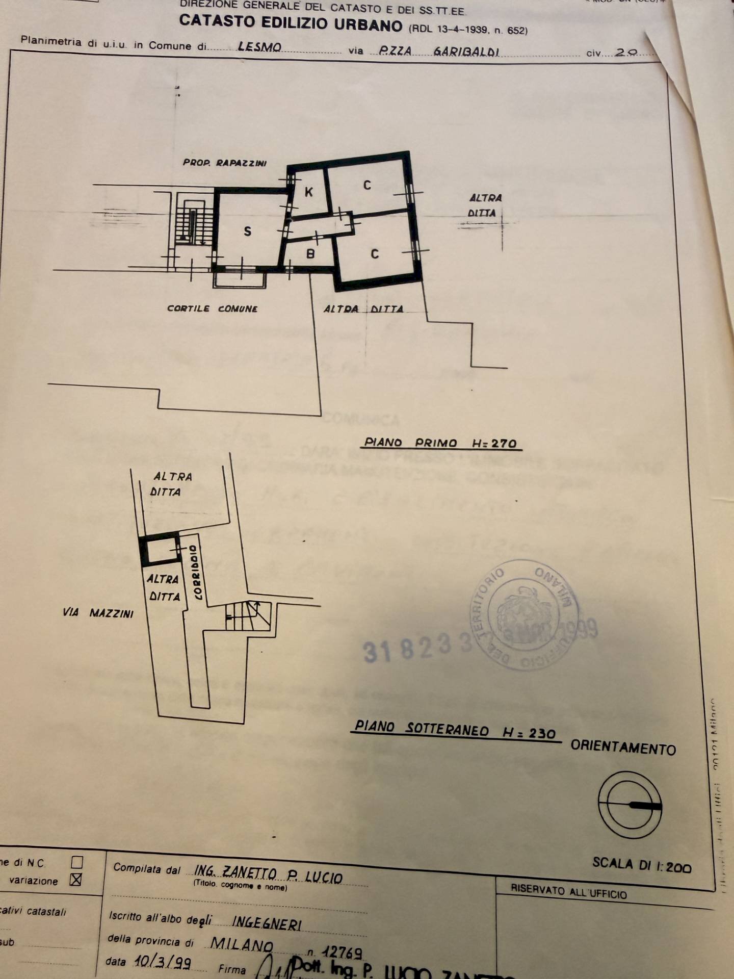 Foto 22 - Appartamento via caduti per la patria
 
5, Lesmo - planimetria 1