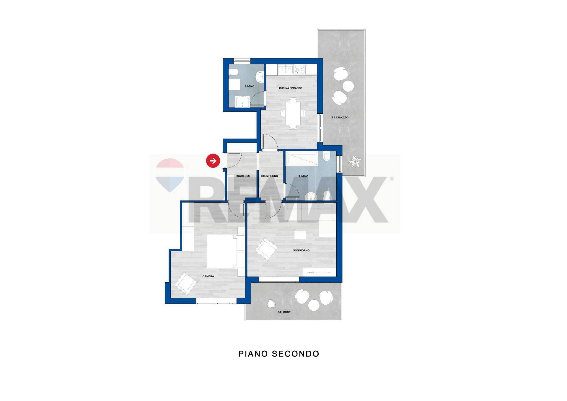Pianta 2D - Quadrilocale Via Mario Paglietti
 
5, Sassari - planimetria 1