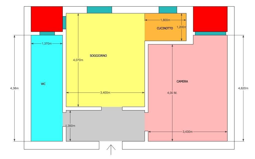 Foto 17 - Bilocale via Govone
 
68, Milano - planimetria 1