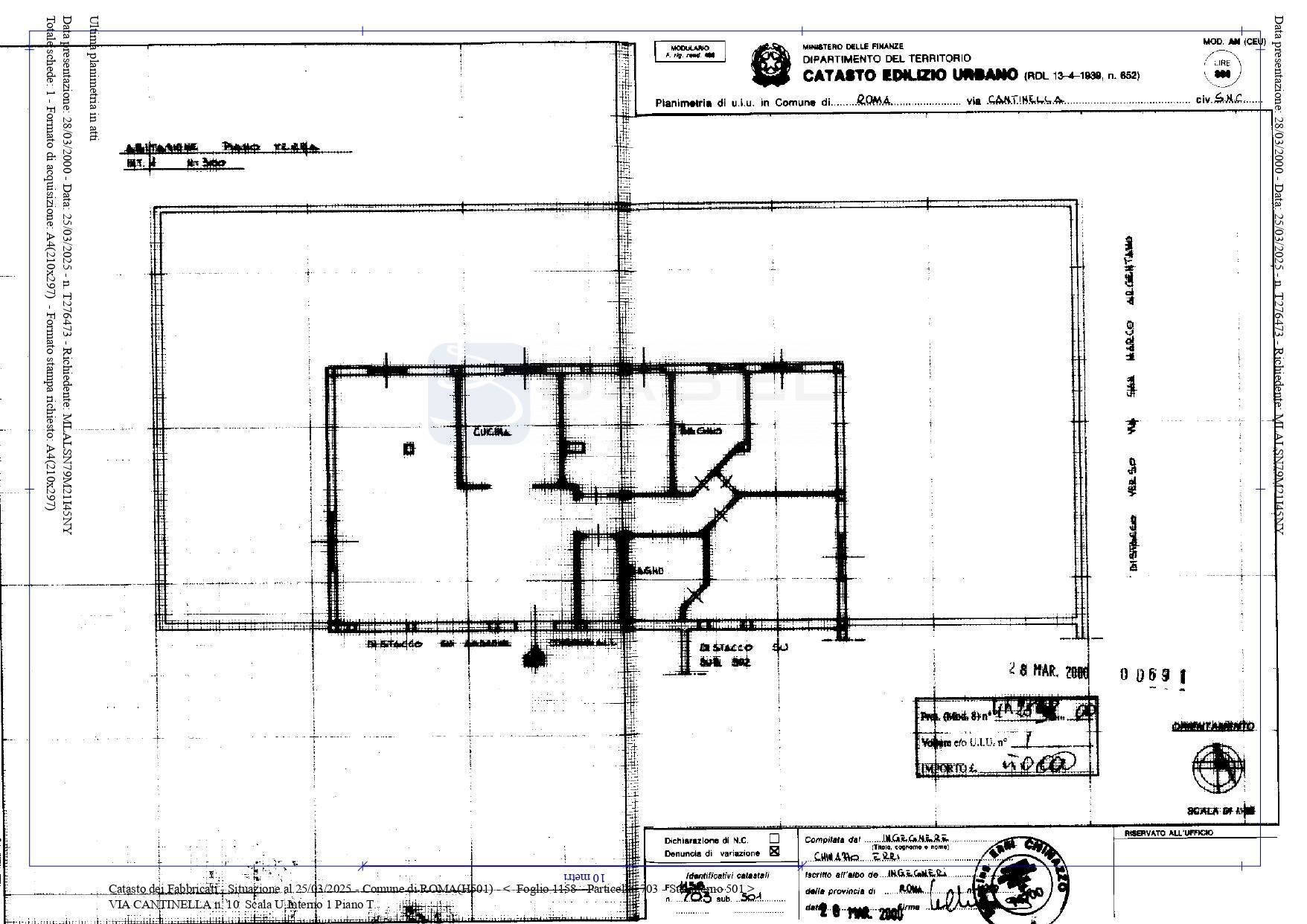 Foto 14 - Quadrilocale Via Cantinella, Roma - planimetria 1