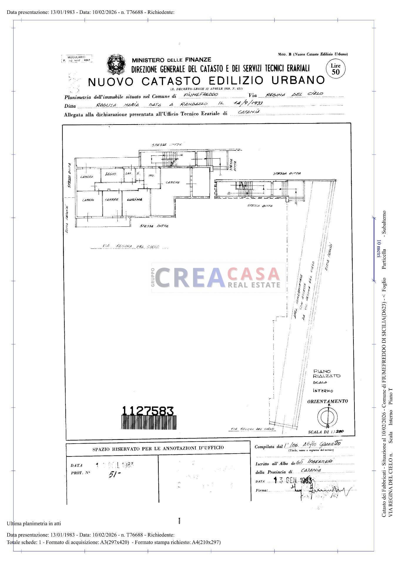 Foto 49 - Appartamento Via regina del cielo, Fiumefreddo di Sicilia - planimetria 1