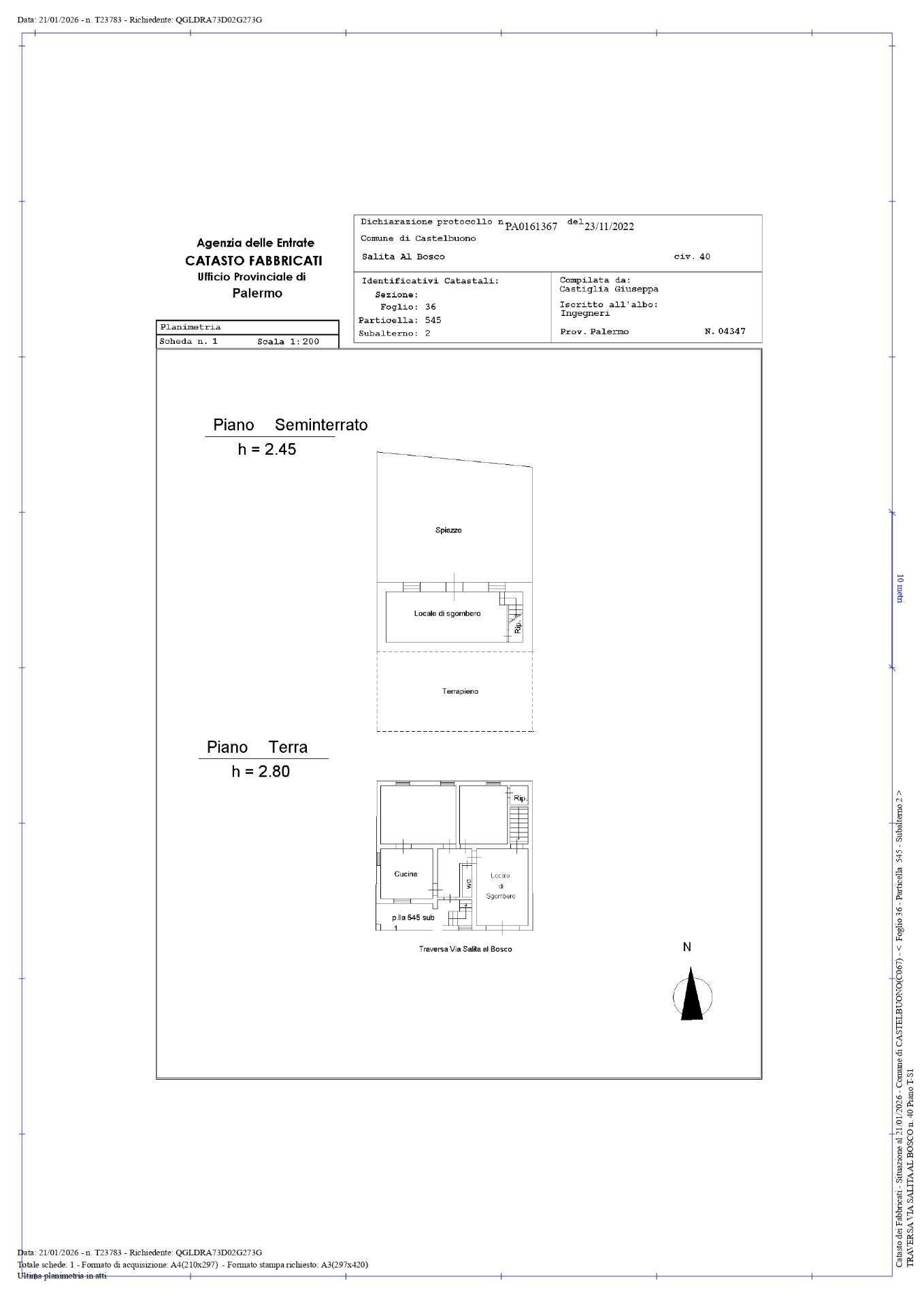 Foto 53 - Casa indipendente Castelbuono - planimetria 1