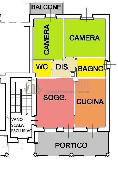 Foto 29 - Trilocale VIA RISORGIMENTO, Rottofreno - planimetria 1