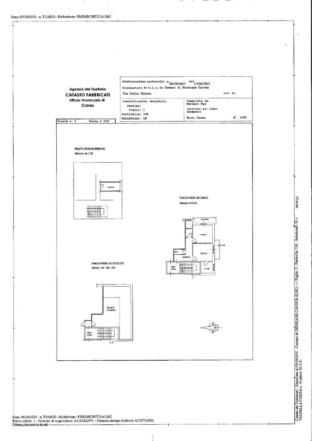 Two-room apartment via della Chiesa, 10, Grinzane Cavour - floor plans 1