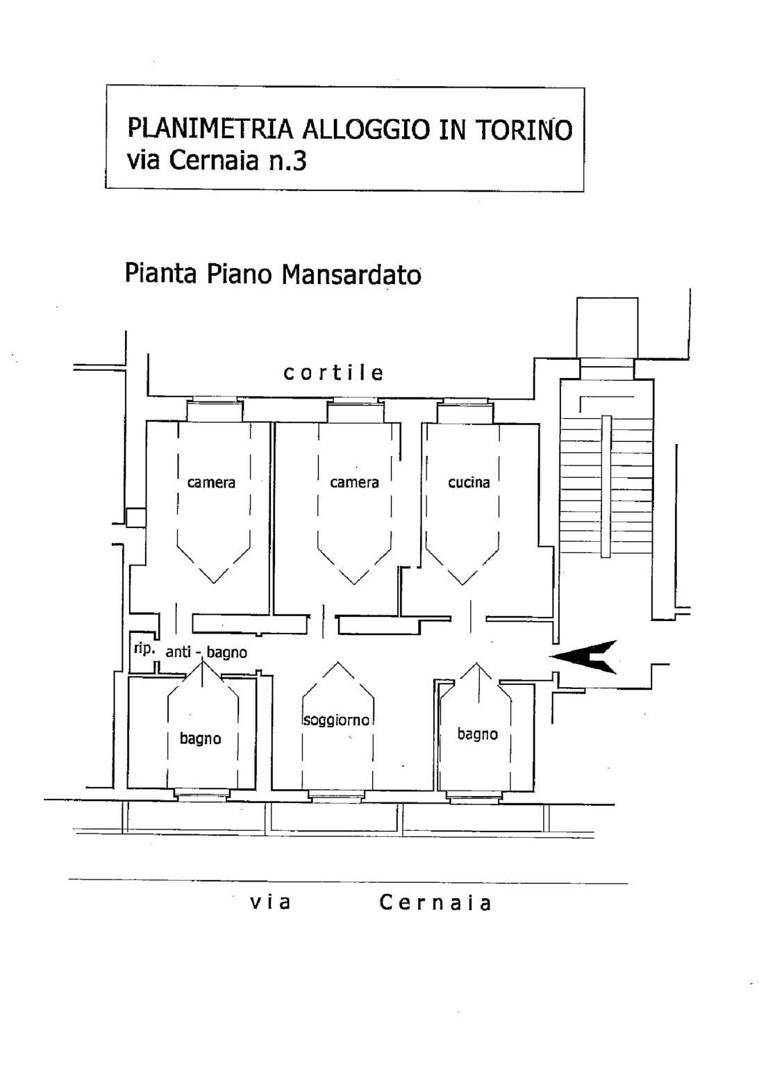 Four-room apartment via Cernaia, 3, Torino (neighborhood Centro) - floor plans 1