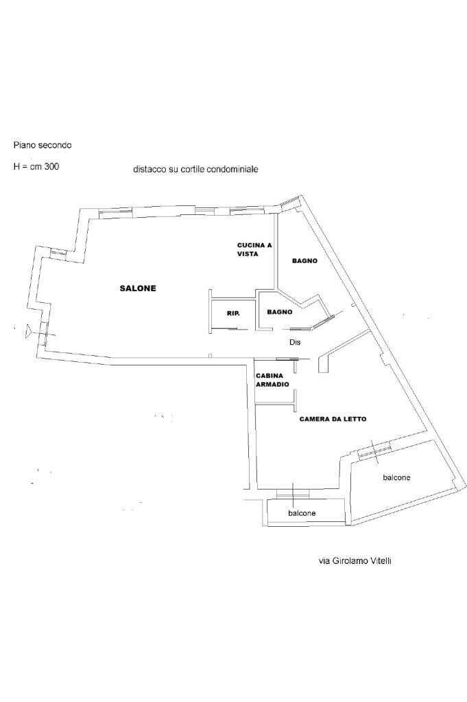 Three-room apartment via Giovan Battista Gandino, 2, Roma - floor plans 1