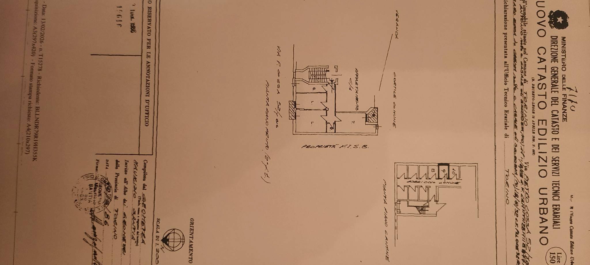 Three-room apartment via Pietro Cossa, 52/7bis, Torino (neighborhood Parella) - floor plans 1
