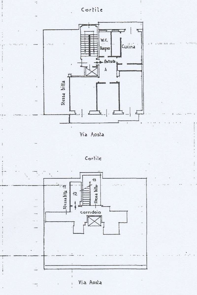 planimetria - Quadrilocale via Aosta, 52, Torino (zona Aurora) - planimetria 1