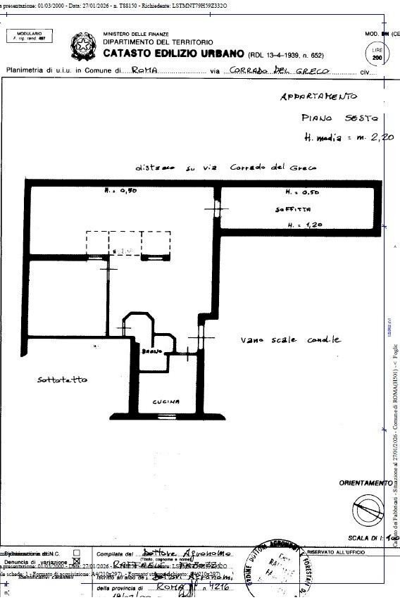 Bilocale via Corrado del Greco, Roma (zona Lido di Ostia) - planimetria 1