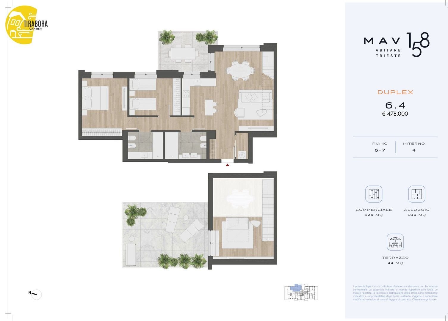 Attic via del Molino a Vento, 158, Trieste - floor plans 1
