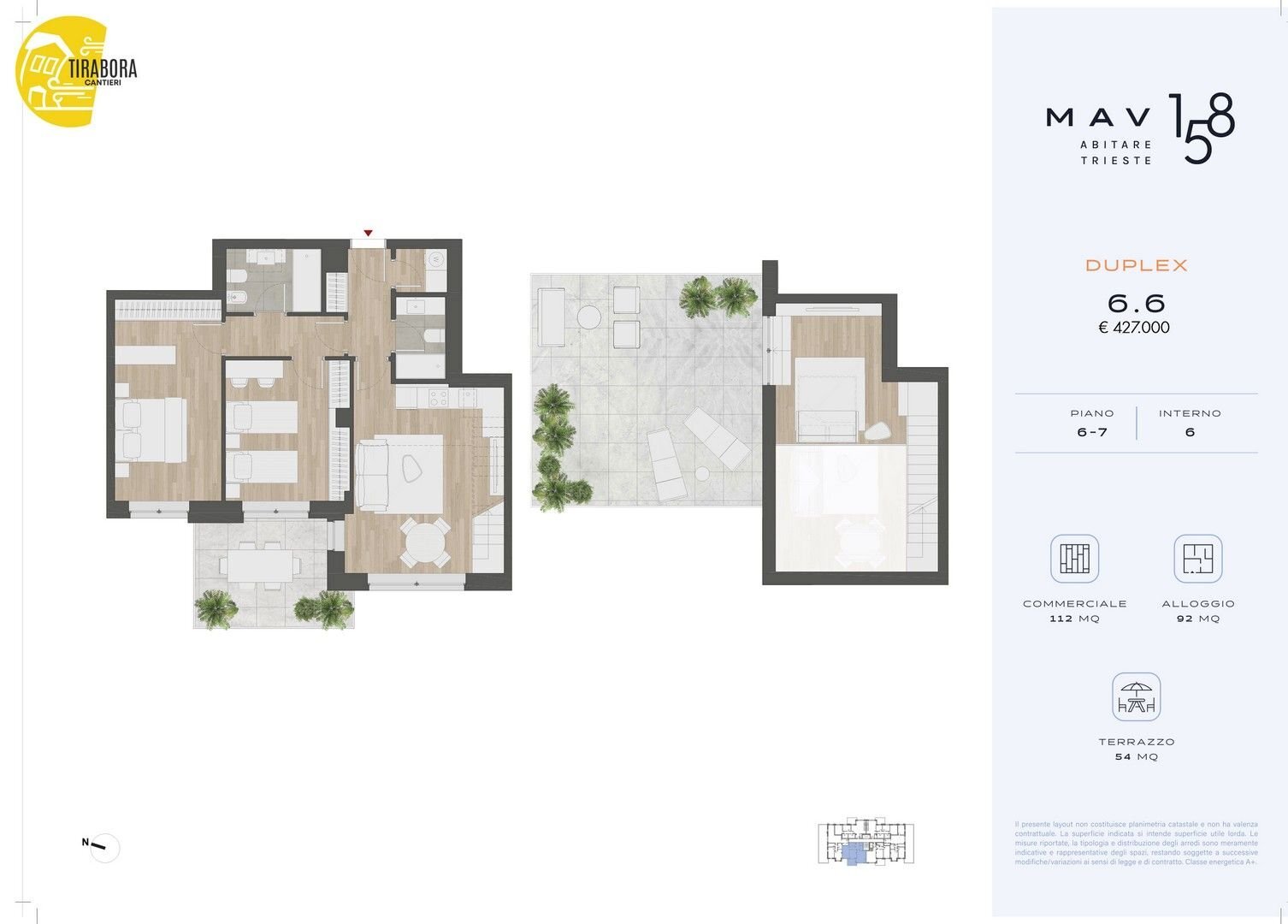 Attic via del Molino a Vento, 158, Trieste - floor plans 1