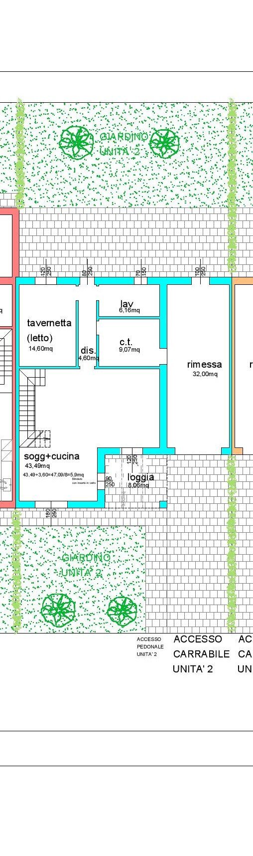 planimetrie appartamento piano terra - Casa indipendente Via R. Luxemburg, 15A, Imola - planimetria 1