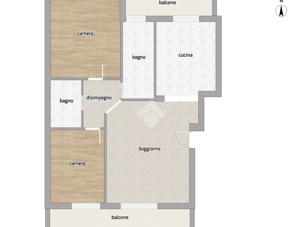 Quadrilocale Via aldo moro, La Loggia - planimetria 1