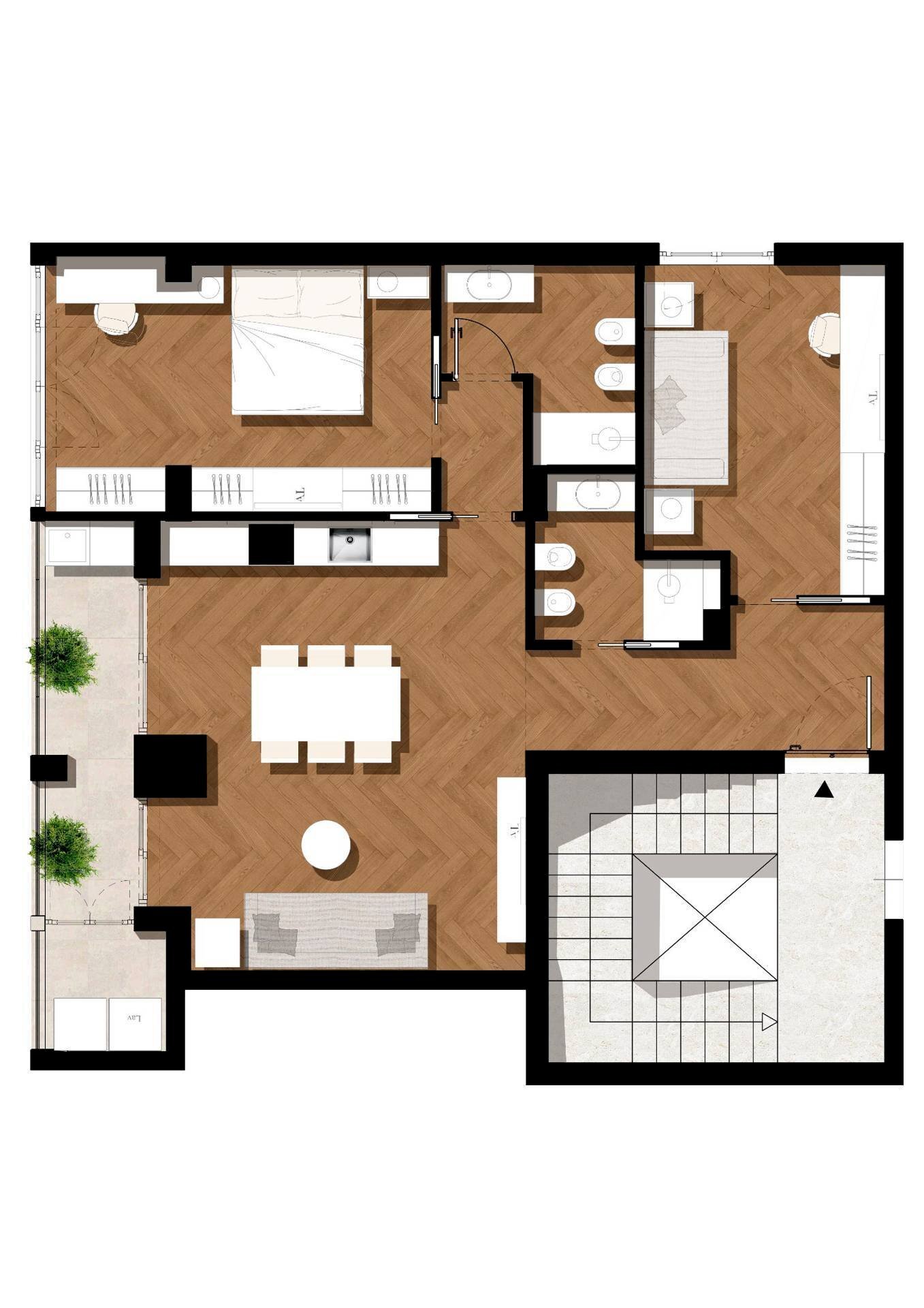 Foto 15 - Trilocale Corso Alcide De Gasperi
 
268 B, Bari - planimetria 1