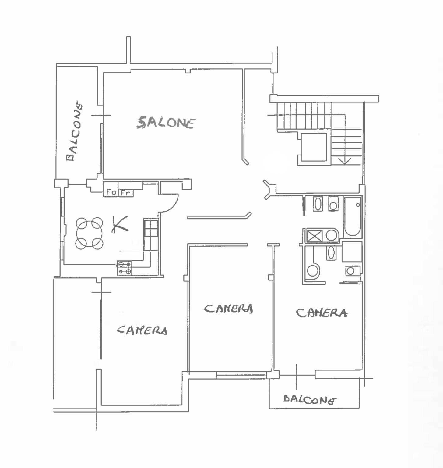 Quadrilocale via di Grotta Perfetta, Roma - planimetria 1