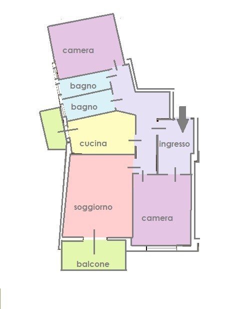 Trilocale via Libertà, 287, Portici - planimetria 1
