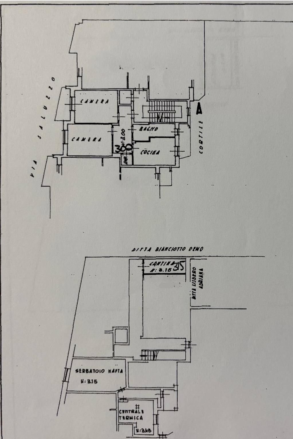 Three-room apartment via Saluzzo, 131, Pinerolo - floor plans 1
