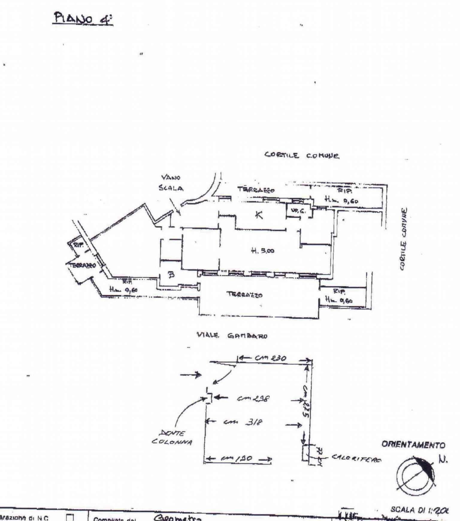 attico in locazione genova albaro viale francesco  - Attico viale Francesco Gambaro, Genova (zona Albaro) - planimetria 1