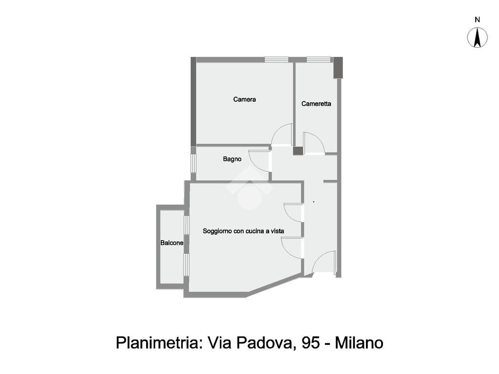 Trilocale Via Padova, Milano (zona Cimiano) - planimetria 1