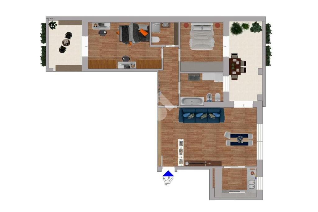 Three-room apartment Via Giovanni Pastorelli, Milano - floor plans 1