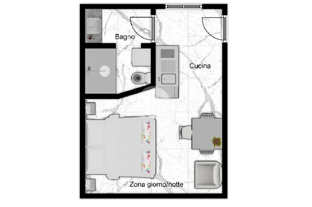 Monolocale Via Carlo Imbonati, Milano (zona Maciachini) - planimetria 1