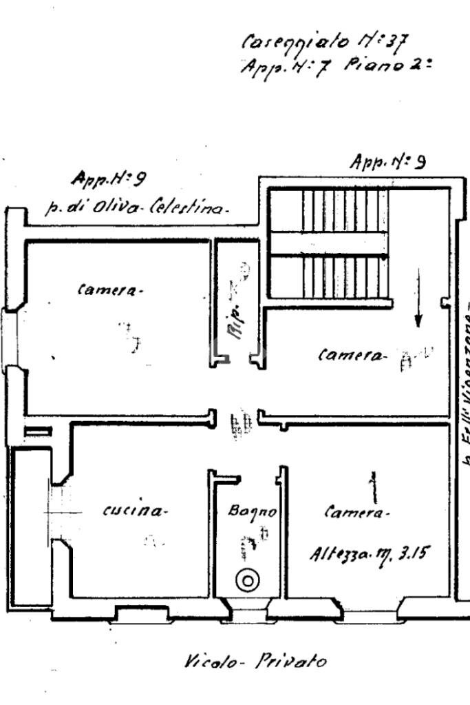 Four-room apartment Via Coronata, Genova (neighborhood Coronata) - floor plans 1