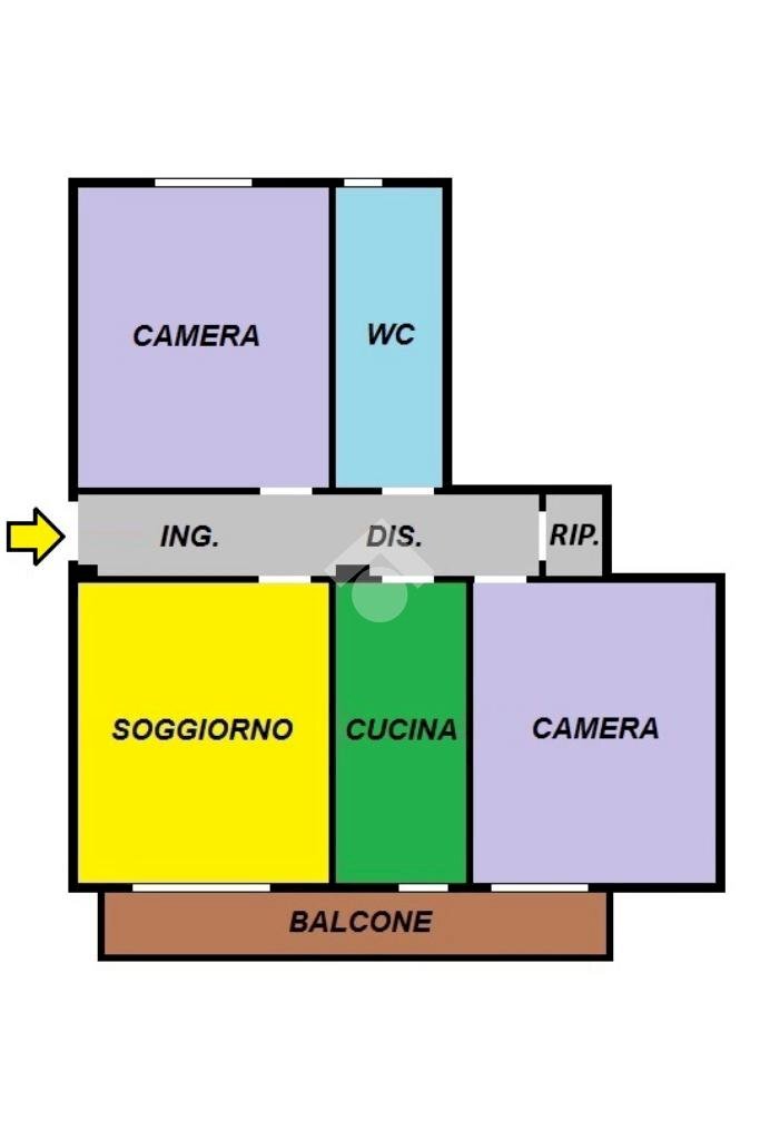 Trilocale Via Antonio Meucci, Cassano d'Adda - planimetria 1