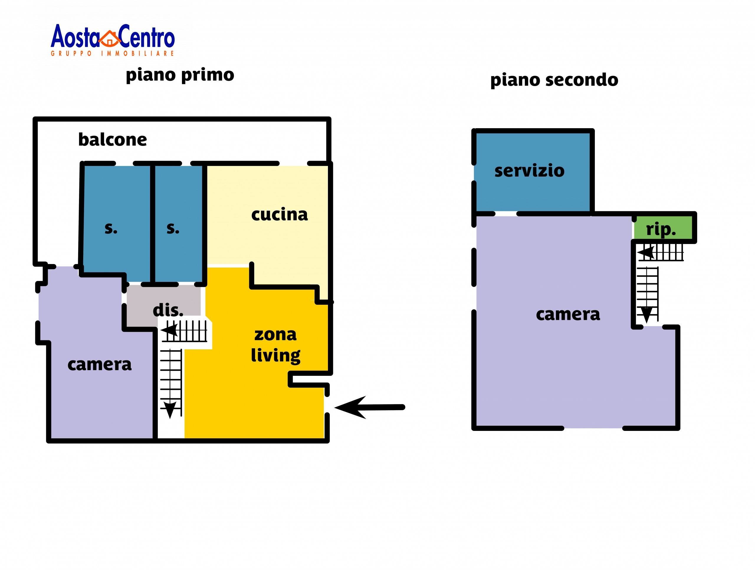 Foto 20 - Trilocale Via Monte Solarolo
 
7, Aosta - planimetria 1