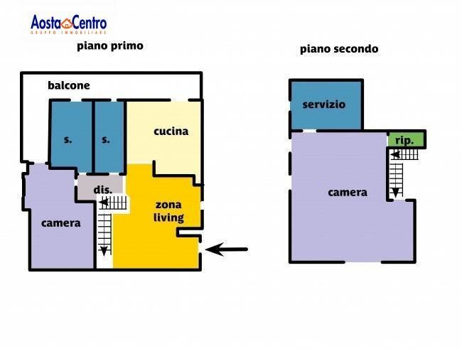 Foto 20 - Trilocale Via Monte Solarolo
 
7, Aosta - planimetria 1