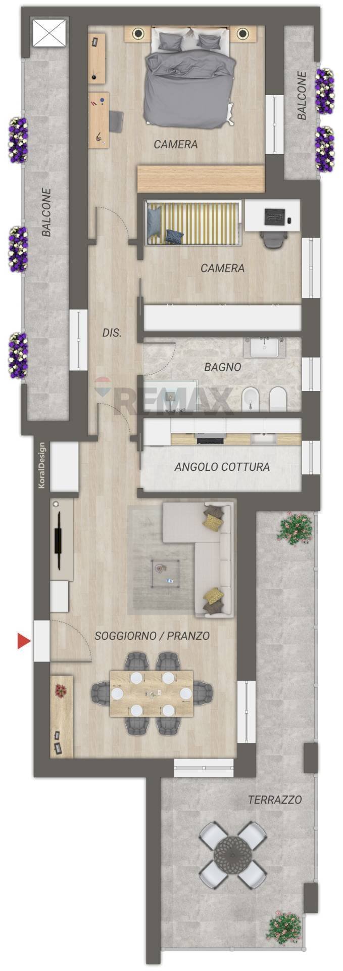 Pianta 2D - Three-room apartment Via Tasso
nc, Bitritto - photo 2