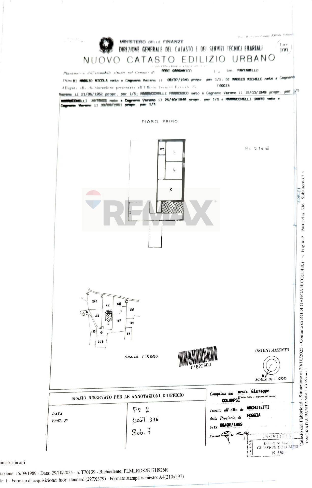 Pianta 2D - Bilocale contrada  Pantanello
 
sn, Rodi Garganico - planimetria 1