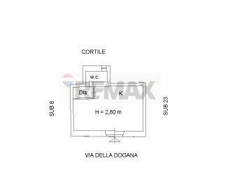 Pianta 2D - Bilocale Via Dogana
 
6, Siracusa - planimetria 1