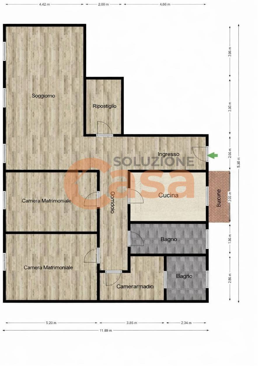 Foto 20 - Quadrilocale Via Venturini, Piacenza - planimetria 1