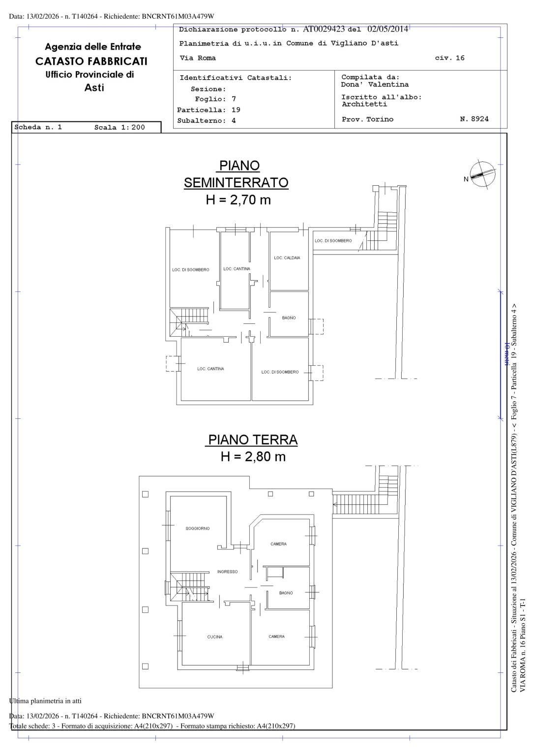 Villa via Roma, Vigliano d'Asti - planimetria 1