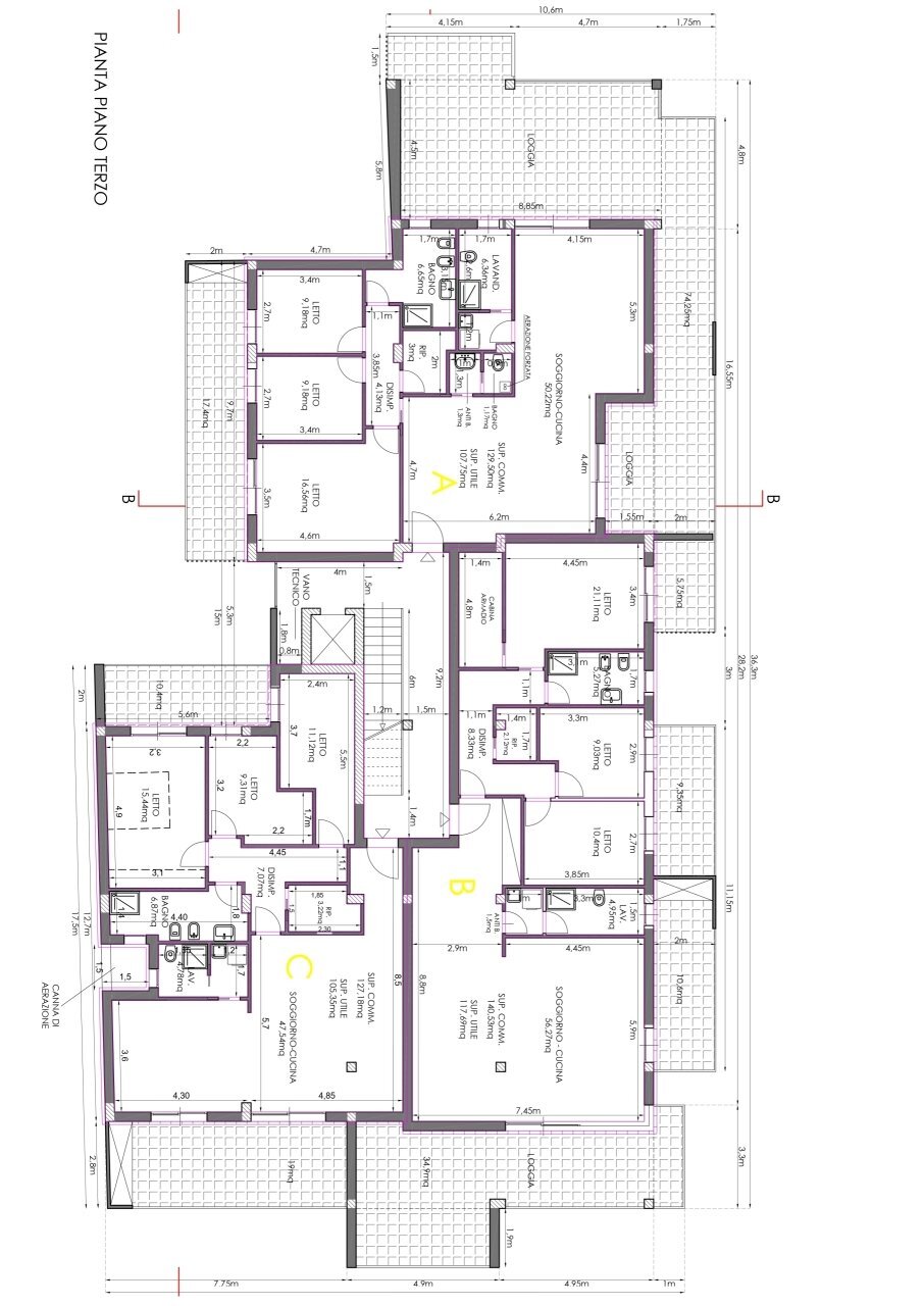 pianta p. 3.jpg - Quadrilocale Via Sacro Cuore 1611, Modica - planimetria 1