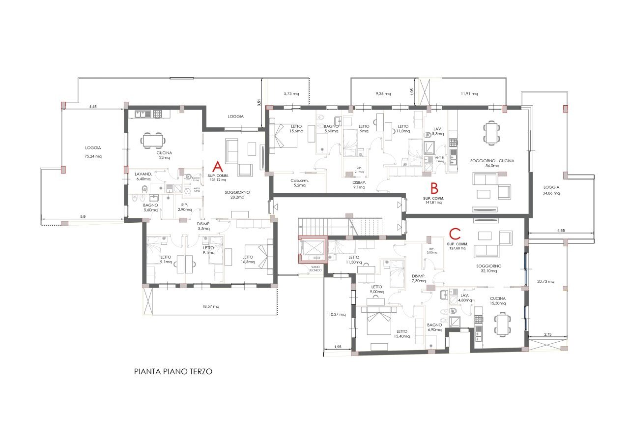 Piano 3_page-0001.jpg - Quadrilocale Via Sacro Cuore 1611, Modica - planimetria 1