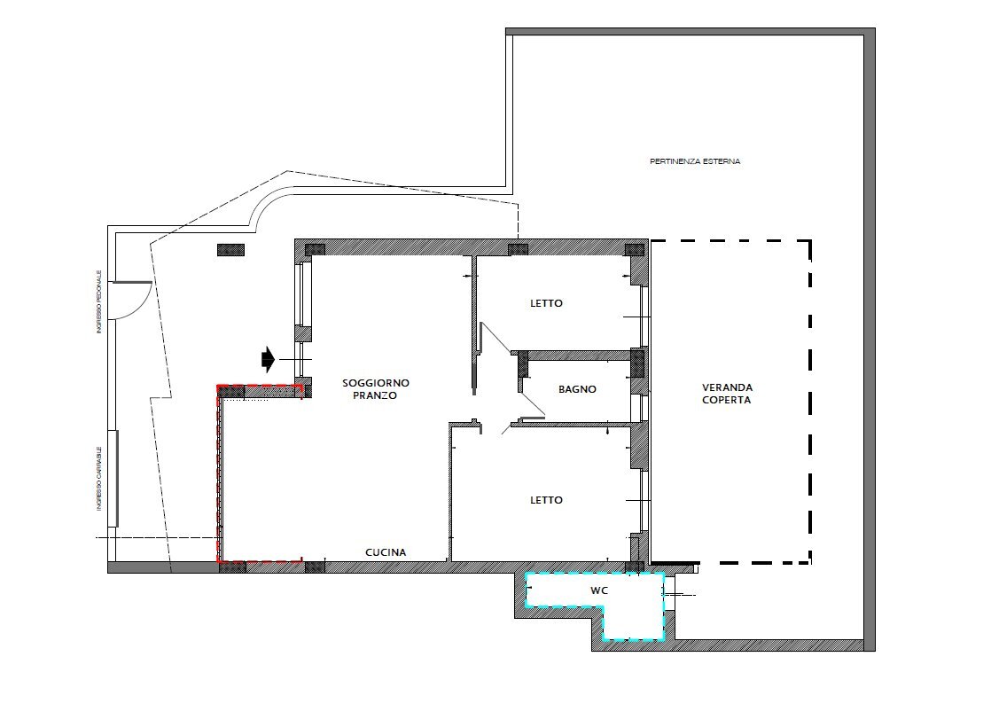 Planimetria - Trilocale via don minzoni, Monopoli - planimetria 1