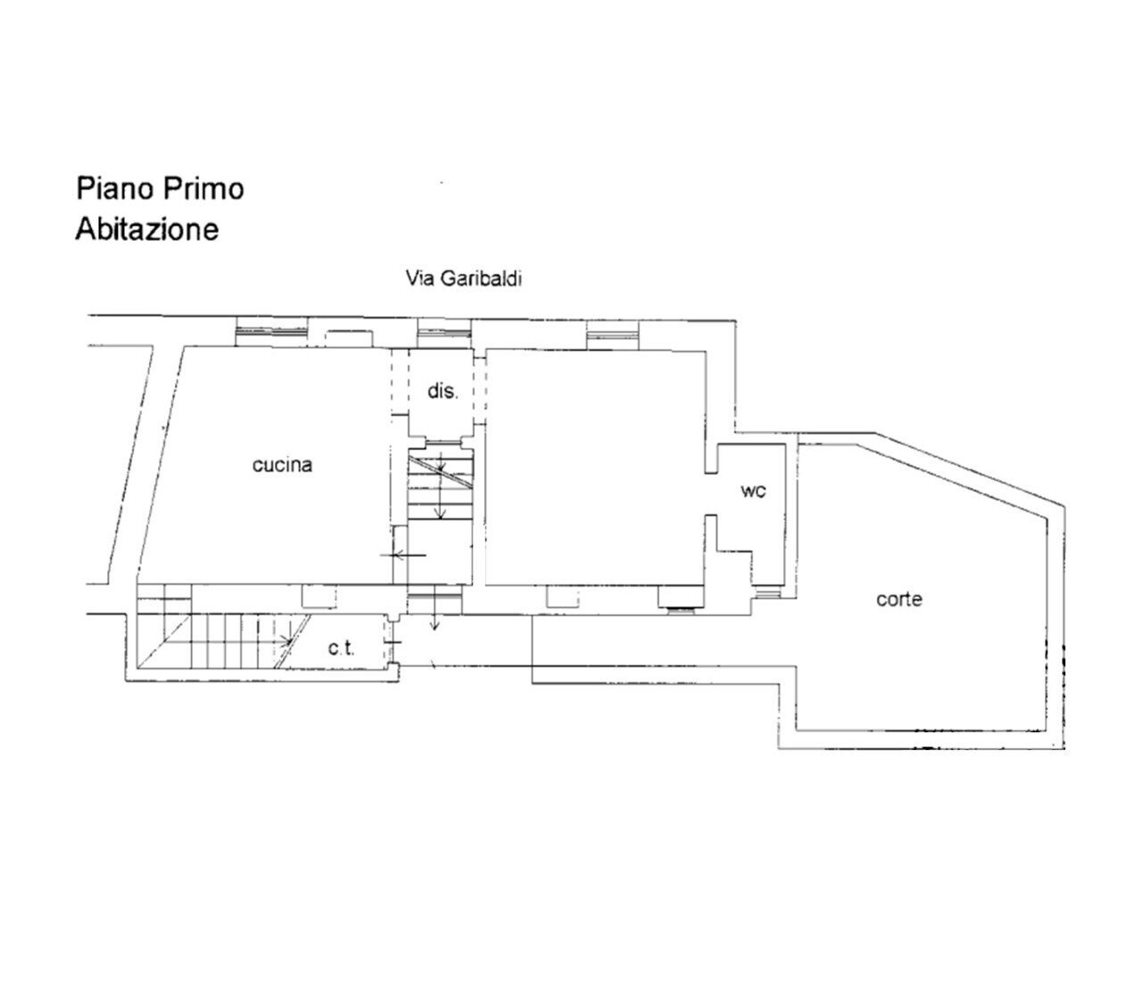 piano primo.jpg - Trilocale Via Giuseppe Garibaldi, Segni - planimetria 1