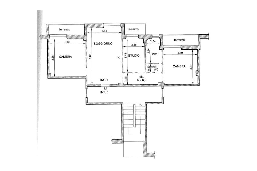 Four-room apartment Via s. pier di canne, Chiavari - floor plans 1