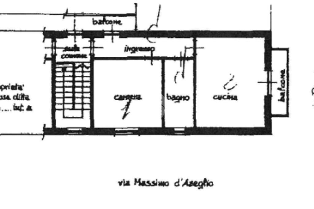 Bilocale Via D'Azeglio, None - planimetria 1