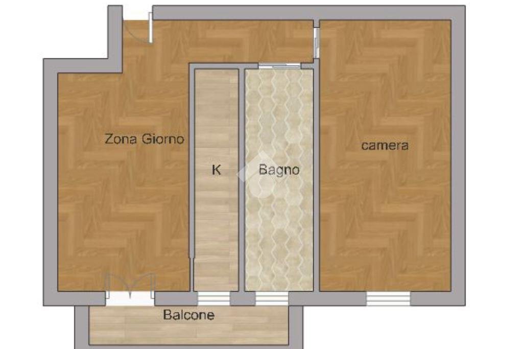 Two-room apartment Via Cadibona, Milano - floor plans 1