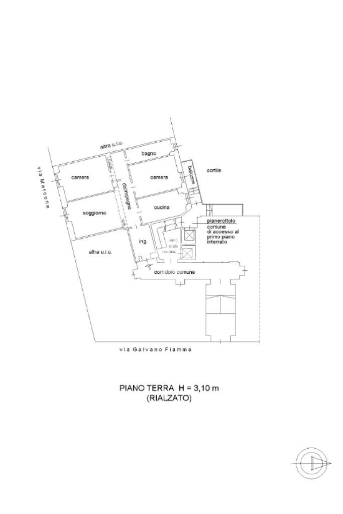 Trilocale Via Galvano Fiamma, Milano - planimetria 1