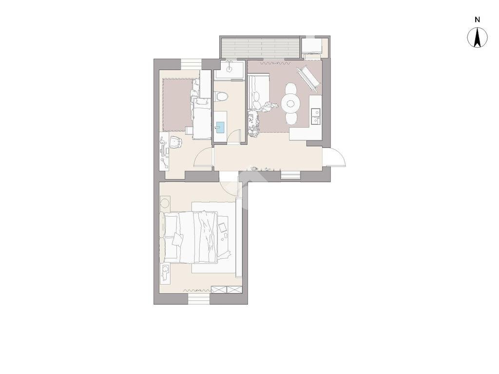 Trilocale Via Ercole Ferrario, Milano (zona Washington) - planimetria 1