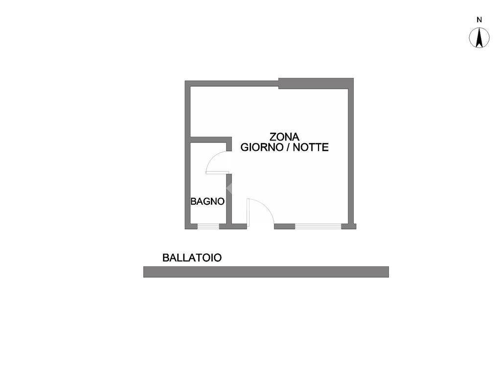 One-room apartment Via Masolino da Panicale, Milano - floor plans 1