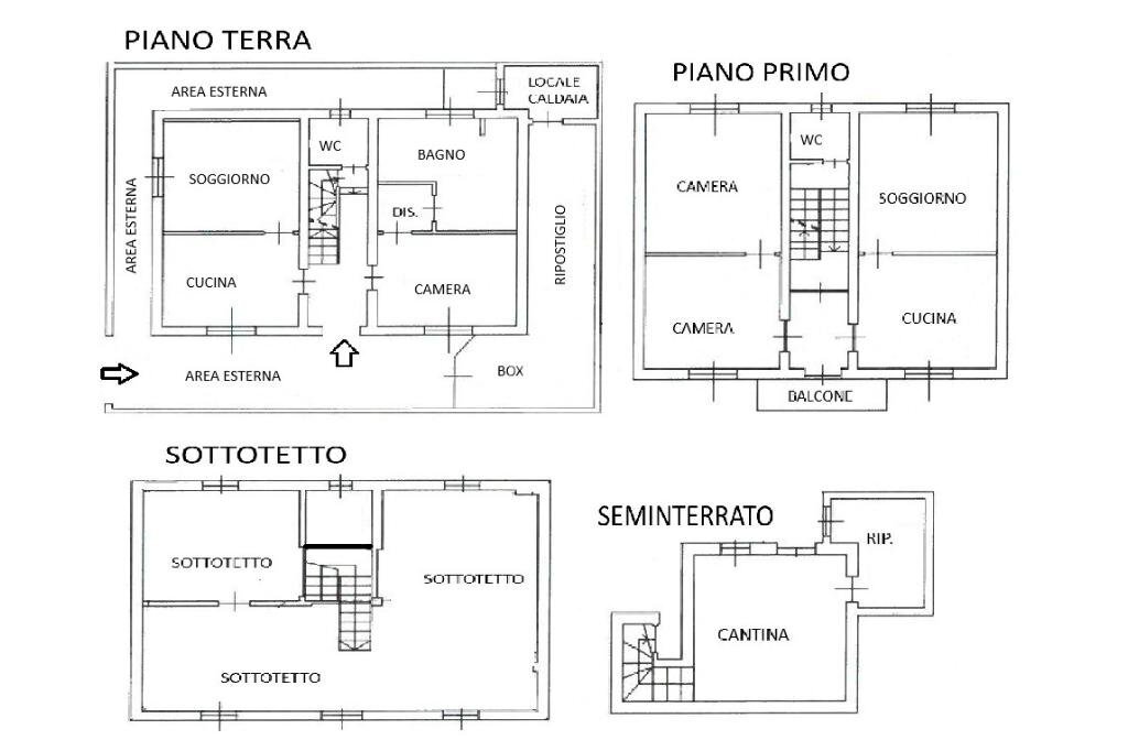 Villa Via Treviso, hamlet Calderara, Paderno Dugnano - floor plans 1